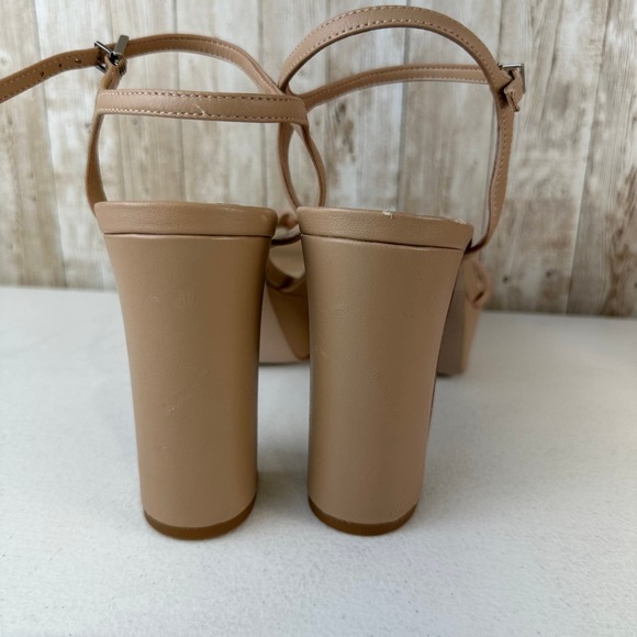 Schutz Kelsie Womens‎ Platform Sandal 10B Nude Knotted Tubular Strap Block Heel - Picture 11 of 11